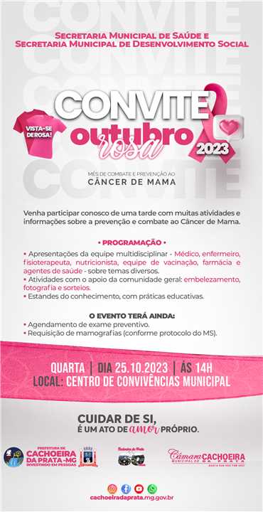 Outubro Rosa Cachoeira da Prata 2023: Juntos na Luta Contra o Câncer de Mama